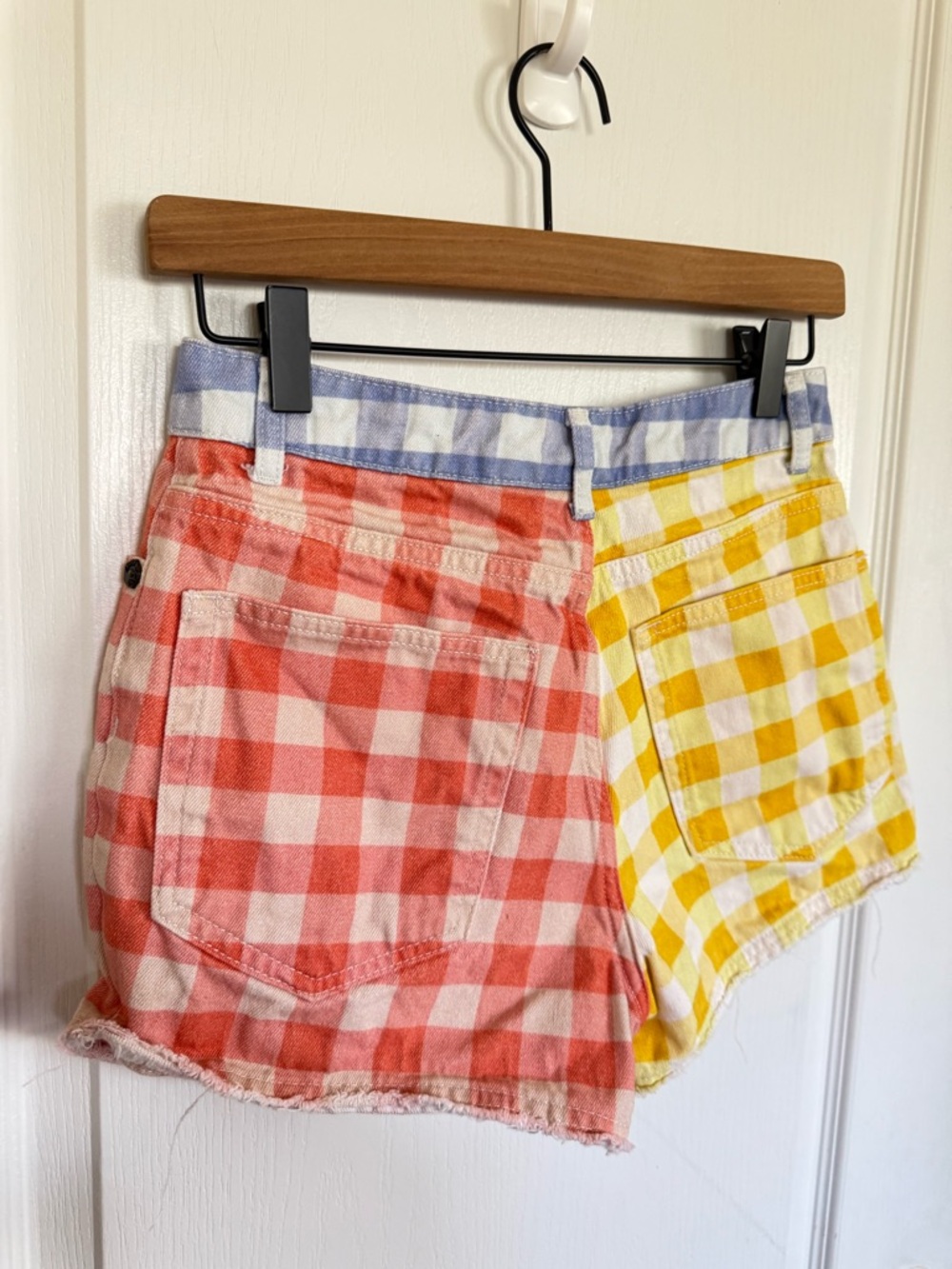 Farm Rio Anthropologie Gingham Two-Tone Shorts - Picture 6 of 8